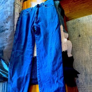 Fleece lined blue jeans